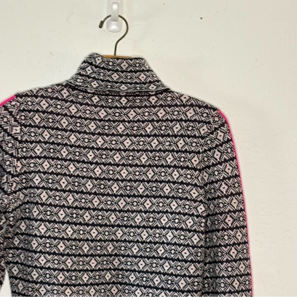 Maeve Anthropologie Sz Small Navy White Ski Slope Alpine Turtleneck Sweater - Picture 6 of 11